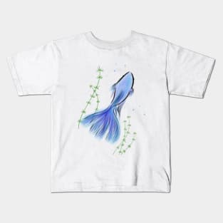 Betta Fish Blue Kids T-Shirt